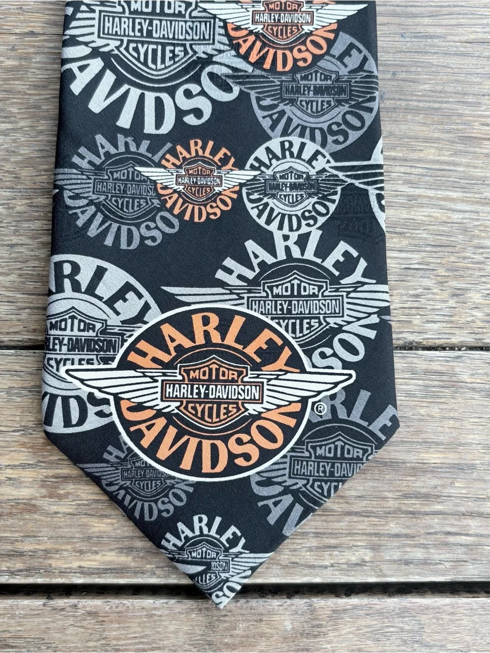 Harley-Davidson Black & Gray Logo Tie 0472